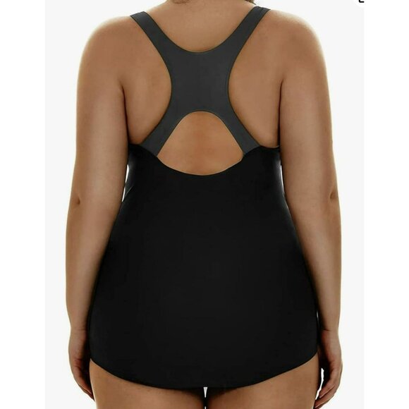 Aqua Eve Plus Size Athletic One Piece Tummy Control Slimming Swimsuit NWT - Picture 3 of 7